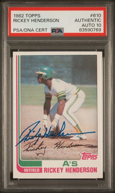 1982 Topps Rickey Henderson #610 PSA/DNA AUTO 10