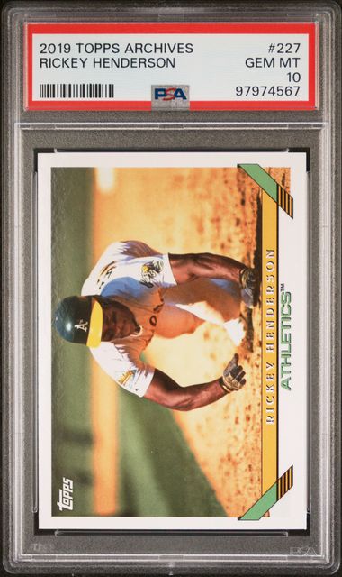 2019 Topps Archives #227 Rickey Henderson PSA 10 GEM MT