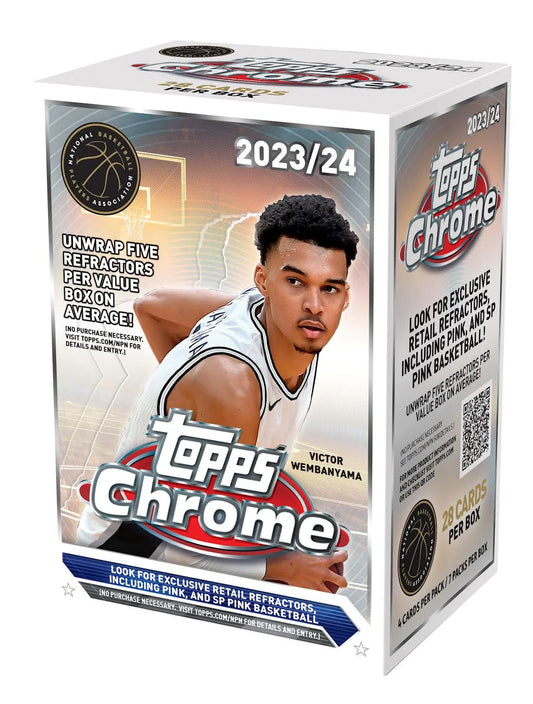 2023-24 Topps Chrome NBA Basketball Factory Sealed Value Blaster Box