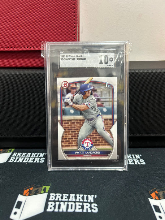 2023 Bowman Draft #BD-106 Wyatt Langford SGC 10 GM GEM MINT