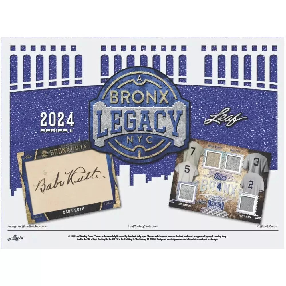 2024 Leaf A Bronx Legacy Baseball Series 2 Hobby Box