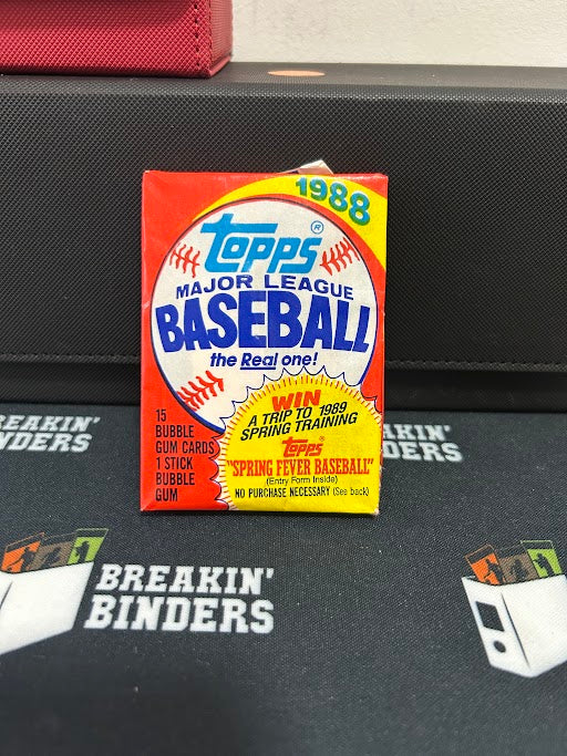 1988 Topps MLB Baseball The Real One Bubble Gum Cards Sealed Wax Pack