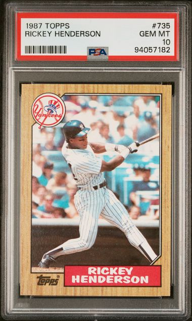 1987 Topps #735 Rickey Henderson PSA 10 GEM MT