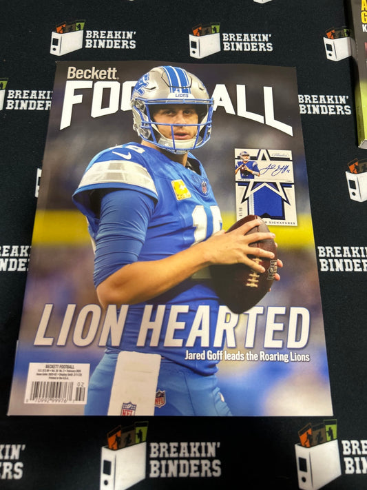 Beckett Football February 2025 Issue Jared Goff Detroit Lions Cover
