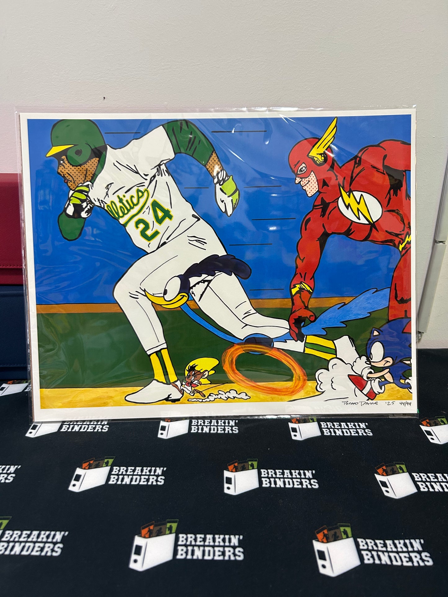 Brad Davis Art: 2025 Rickey Henderson / The Flash Giclee Print 44/94