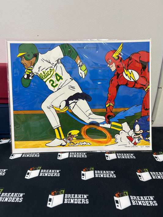 Brad Davis Art: 2025 Rickey Henderson / The Flash Giclee Print 44/94