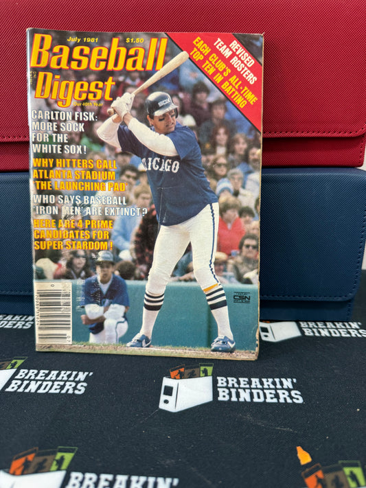 Baseball Digest July 1981 Issue Carlton Fisk Cover