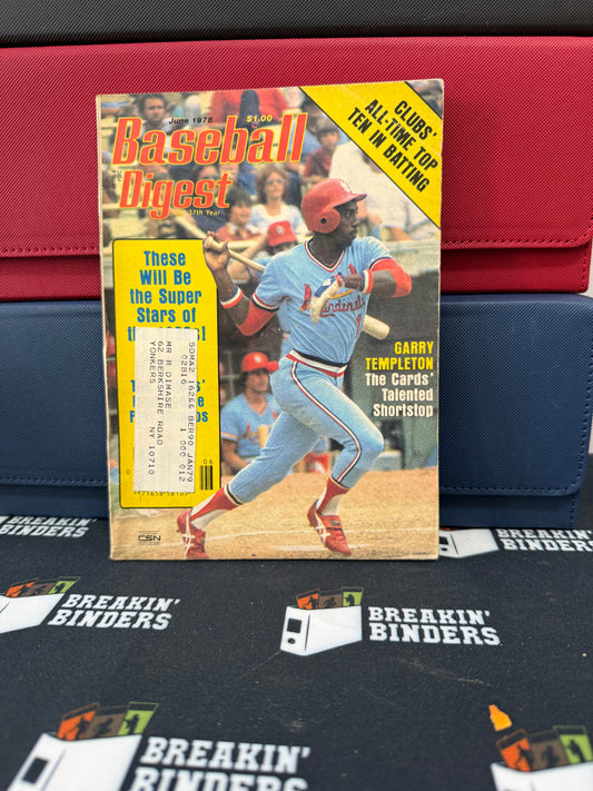 Baseball Digest June 1978 Issue Garry Templeton Cover (w/address label)