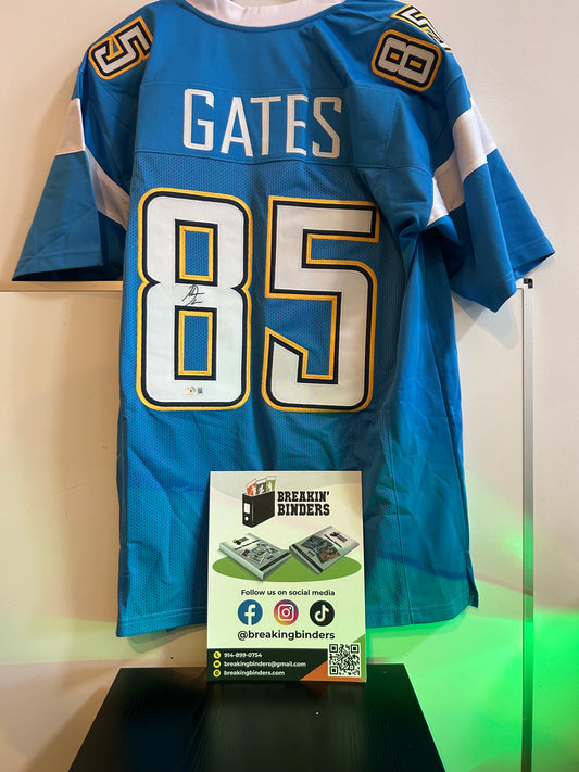Antonio Gates San Diego Chargers Autographed Jersey Beckett Certified FRAMED W/TWO SLABS