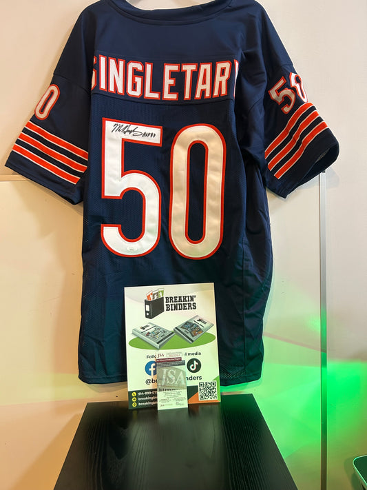 Mike Singletary Chicago Bears Autographed Jersey JSA Certified Hall of Fame HOF FRAMED W/TWO SLABS