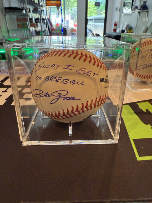 Pete Rose Signed Official MLB “sorry I bet on baseball” Inscription Baseball JSA Authenticated