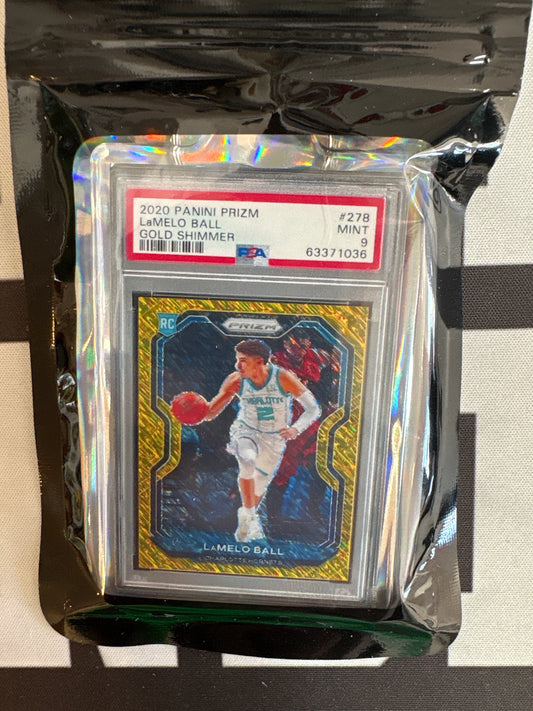 2020 Panini Prizm LaMelo Ball Gold Shimmer #278 PSA 9 MINT Breakin' Binders Keychain