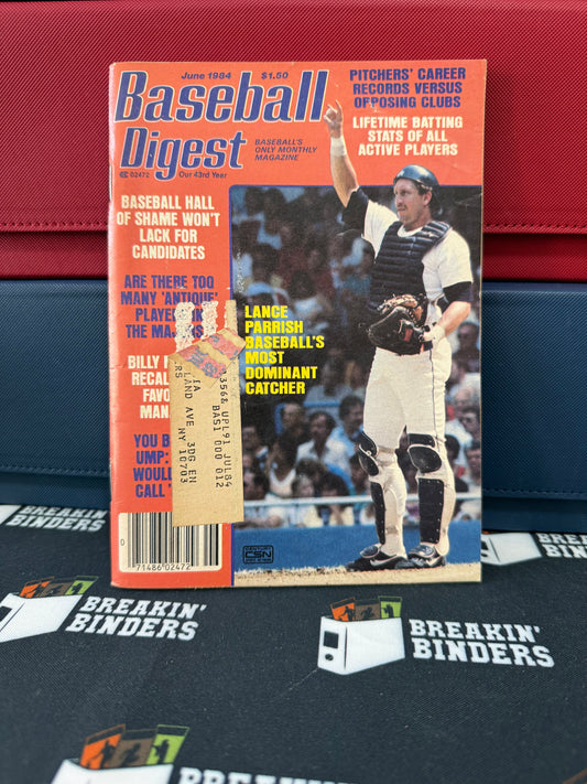 Baseball Digest June 1984 Issue Lance Parrish Cover (w/address label)