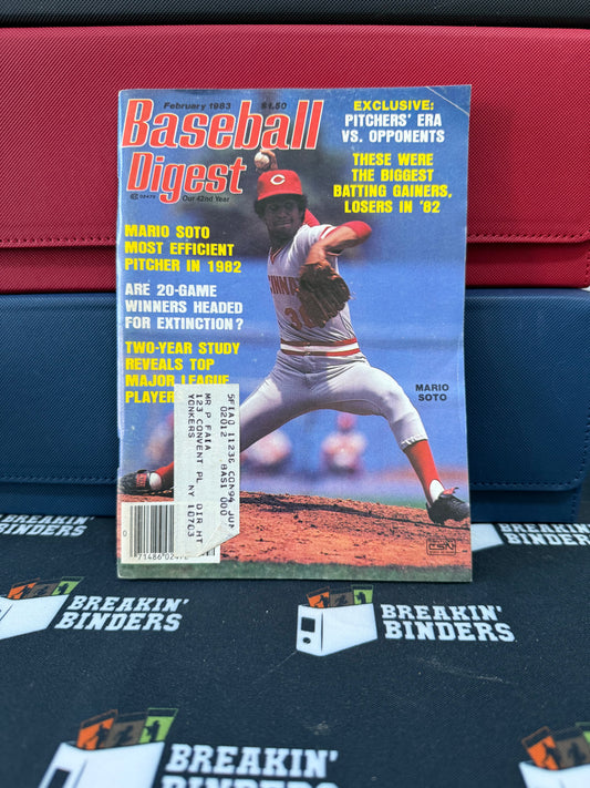 Baseball Digest February 1983 Issue Mario Soto Cover (w/address label)