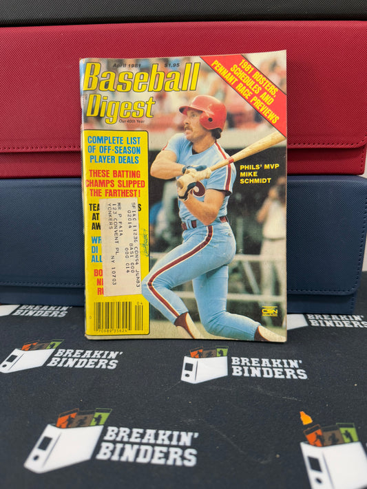 Baseball Digest April 1981 Issue Mike Schmidt Cover (w/address label)