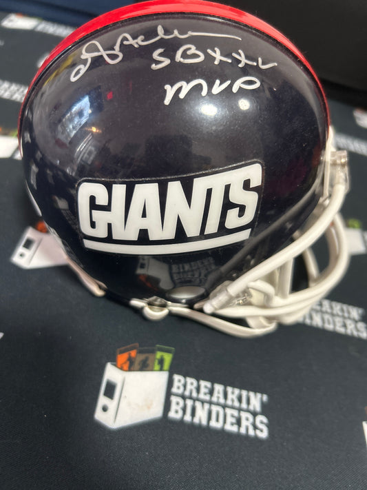 Ottis Anderson New York Giants Super Bowl MVP Autographed Blue Mini Helmet JSA Certified
