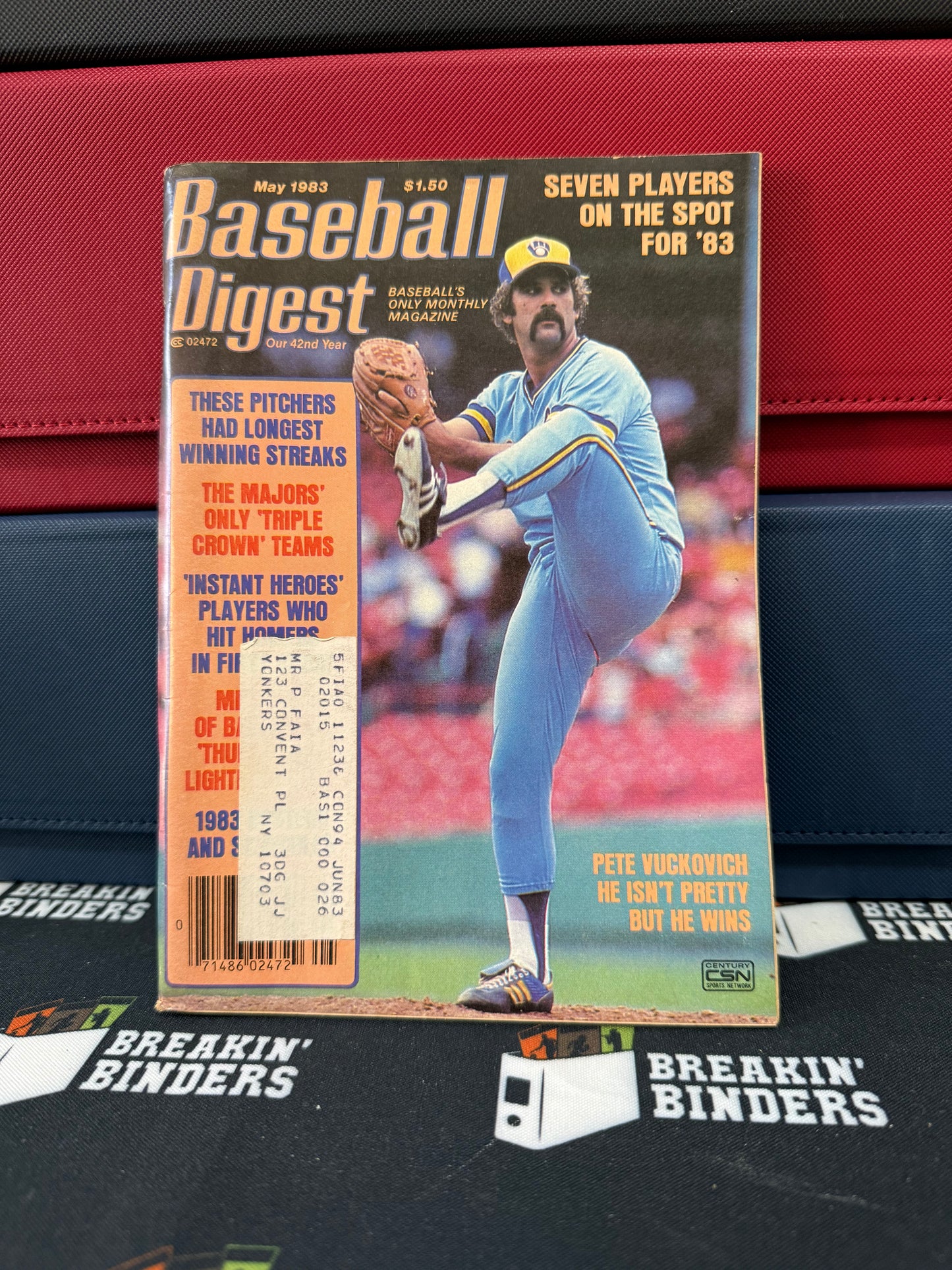 Baseball Digest May 1983 Issue Pete Vuckovich Cover (w/address label)