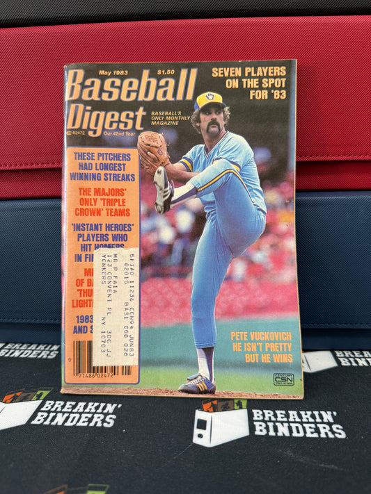 Baseball Digest May 1983 Issue Pete Vuckovich Cover (w/address label)