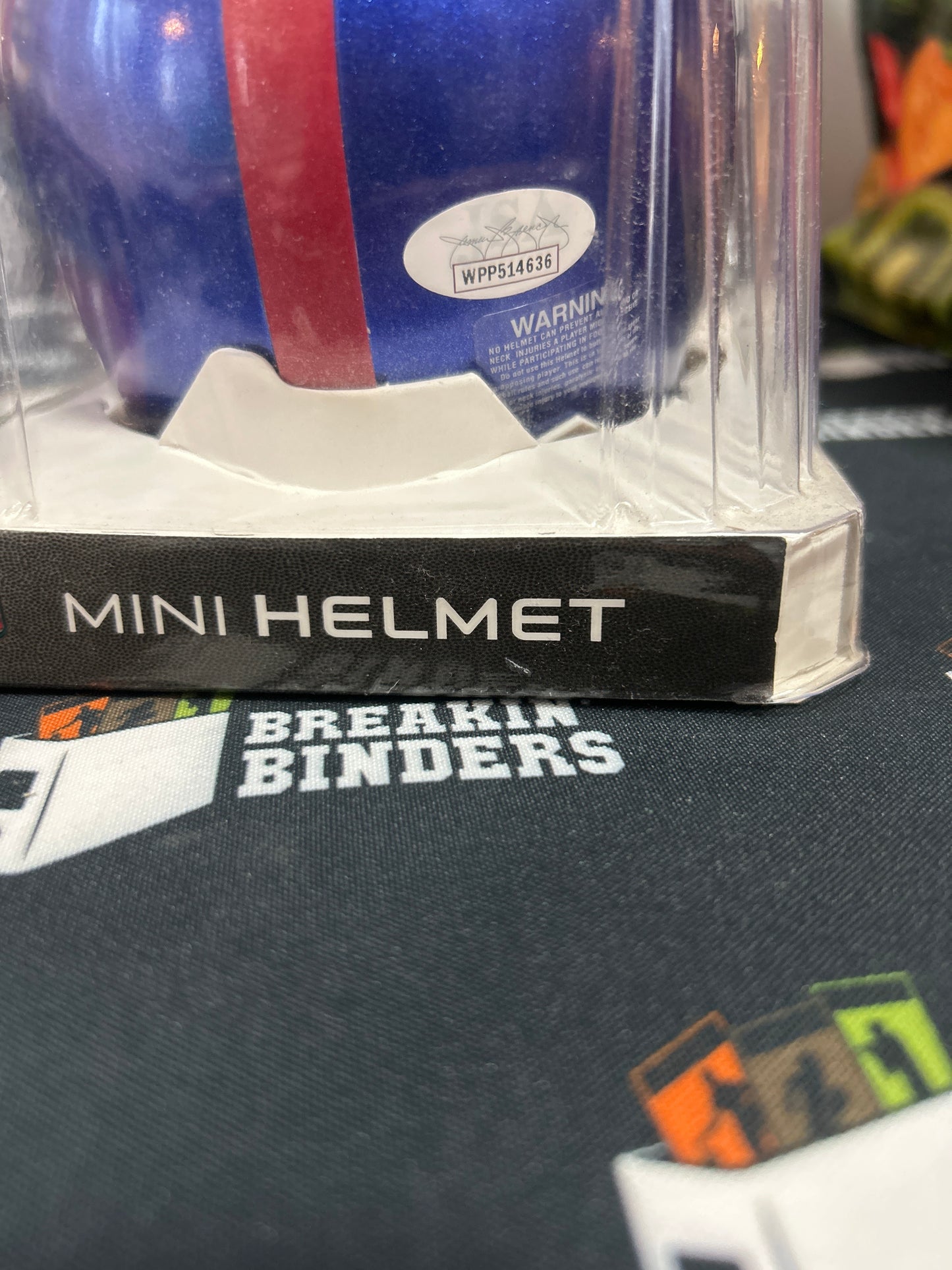 Plaxico Burress New York Giants Autographed Blue Mini Helmet JSA Certified