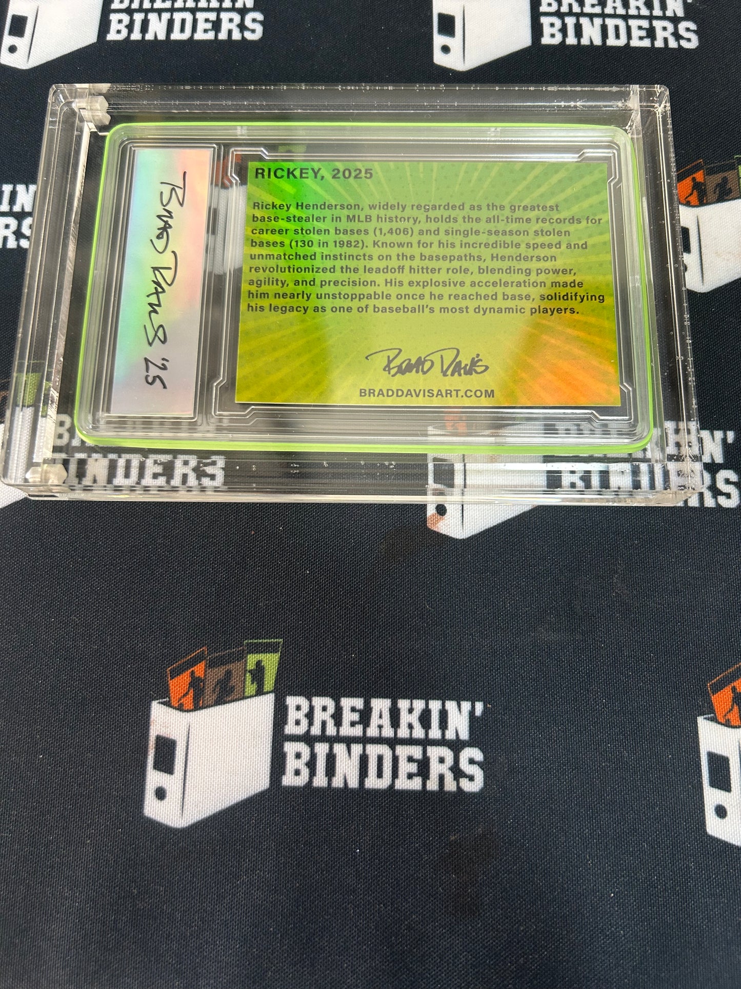 Brad Davis Art: 2025 Rickey Henderson “Frame” Foil   1/1