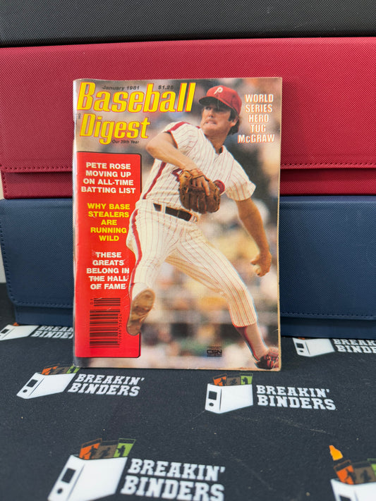 Baseball Digest January 1981 Issue Tug McGraw Cover
