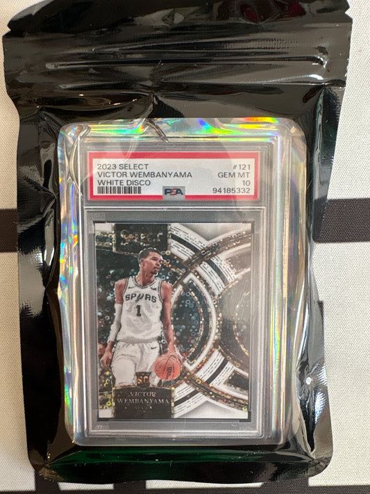2023 Select Victor Wembanyama White Disco #121 PSA 10 GEM MT Breakin' Binders Keychain