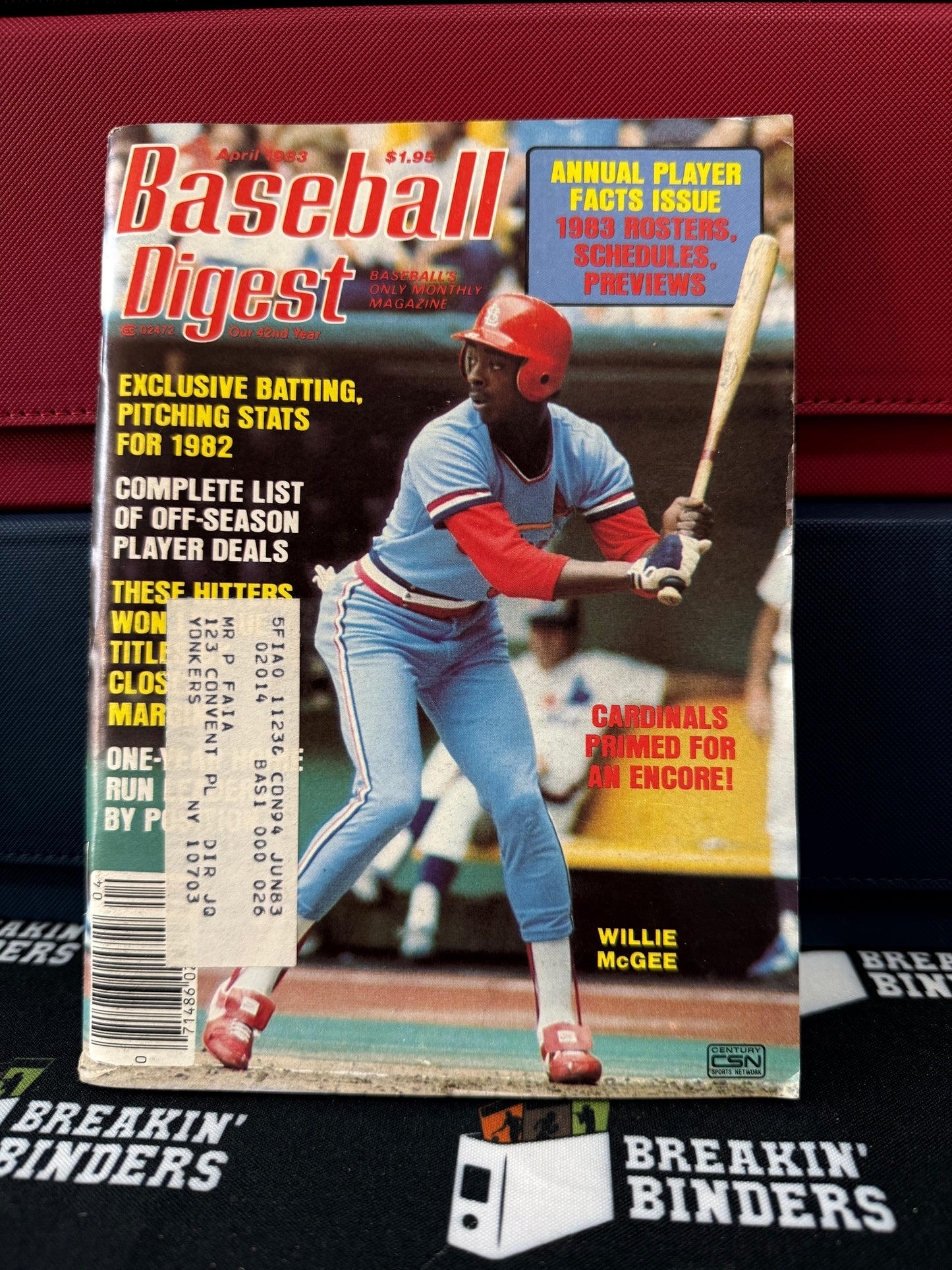Baseball Digest April 1983 Issue Willie McGee Cover (w/address label)