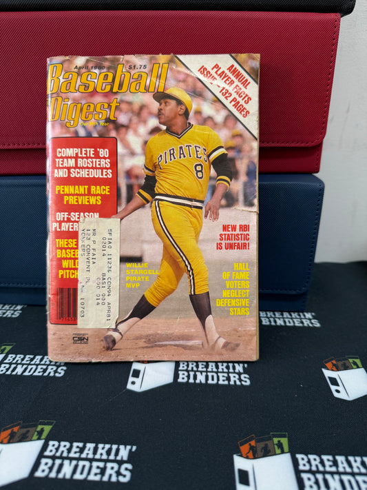 Baseball Digest April 1980 Issue Willie Stargell Cover (w/address label)