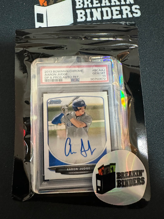 2013 Bowman Chrome Aaron Judge Auto PSA 10 GEM MT Breakin' Binders Keychain