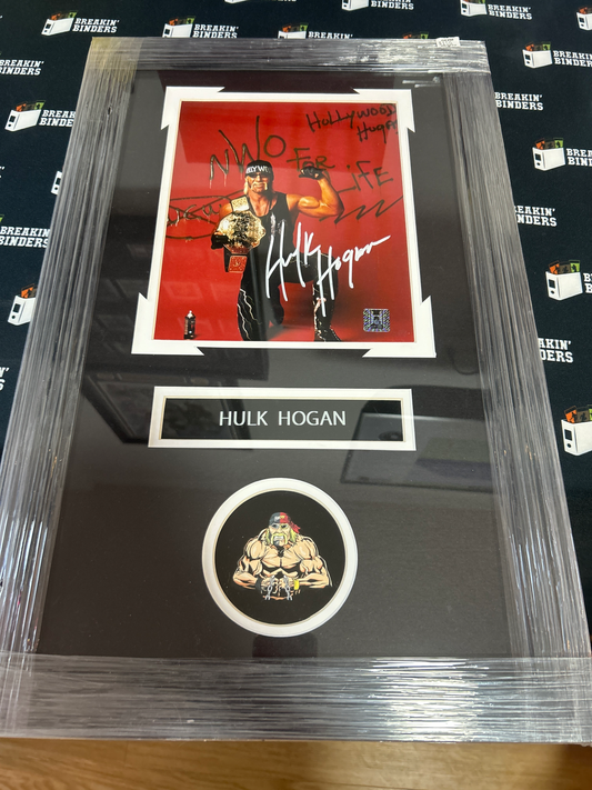 Hulk Hogan Autographed and Framed Photo NWO For Life