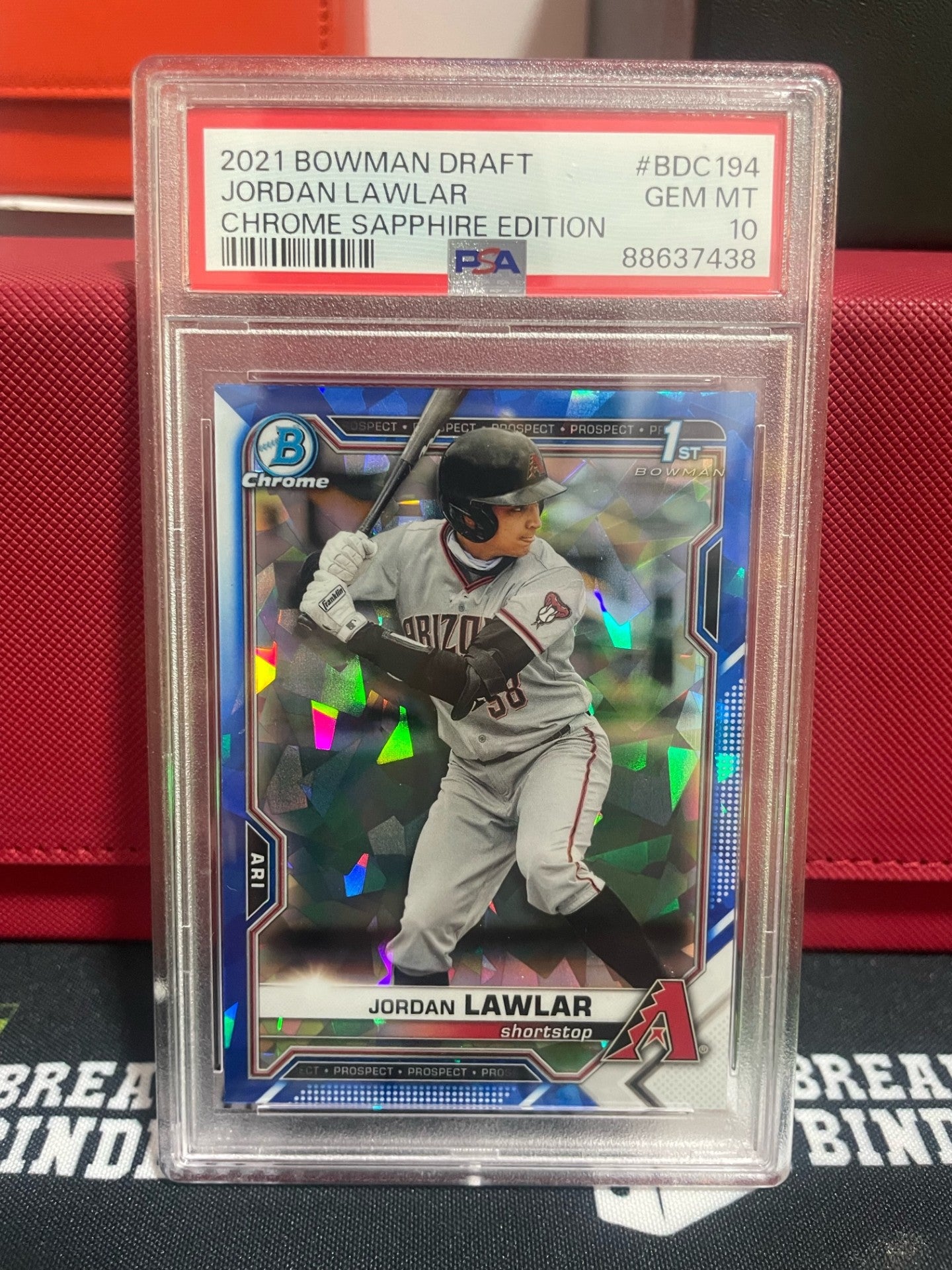 2021 Bowman Draft Jordan Lawlar Chrome Sapphire Edition #BDC194 PSA 10 GEM MT