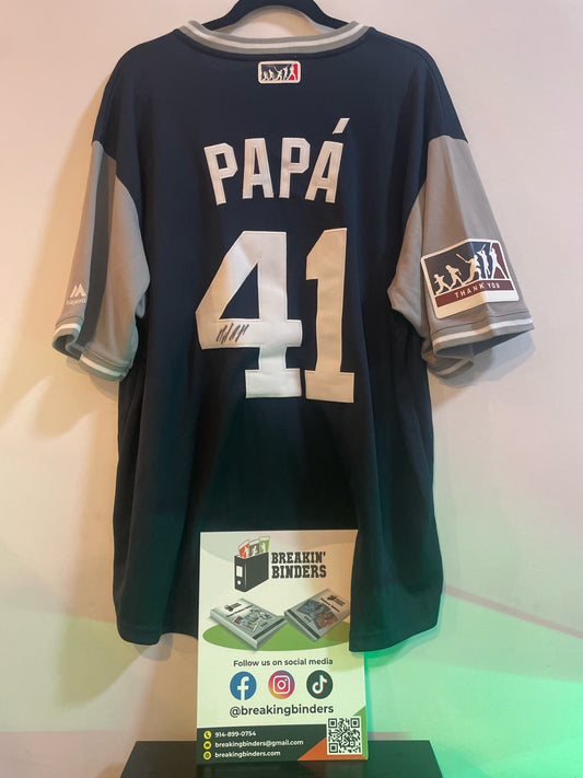 Miguel Andujar "Papa" Autographed Jersey - New York Yankees - Dark Blue