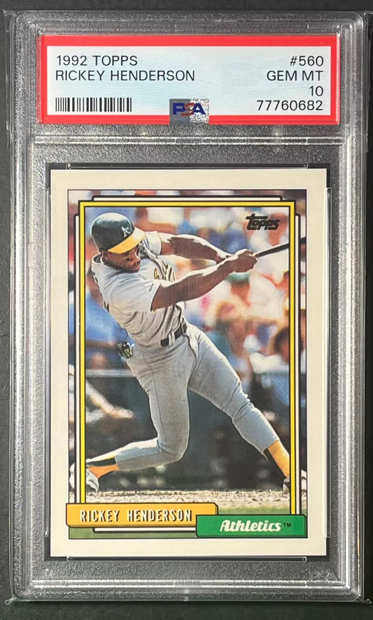 1992 Topps #560 Rickey Henderson PSA 10 GEM MT