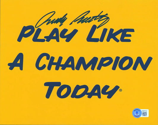 Notre Dame Rudy Ruettiger Autographed 8x10 Play Like A Champion Photo