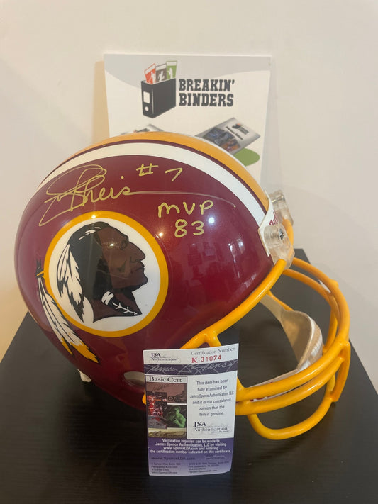 Joe Theismann Autographed Redskins Helmet w/MVP Inscription