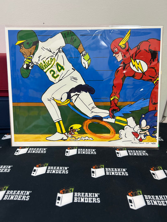 Brad Davis Art: 2025 Rickey Henderson / The Flash Giclee Print 46/94