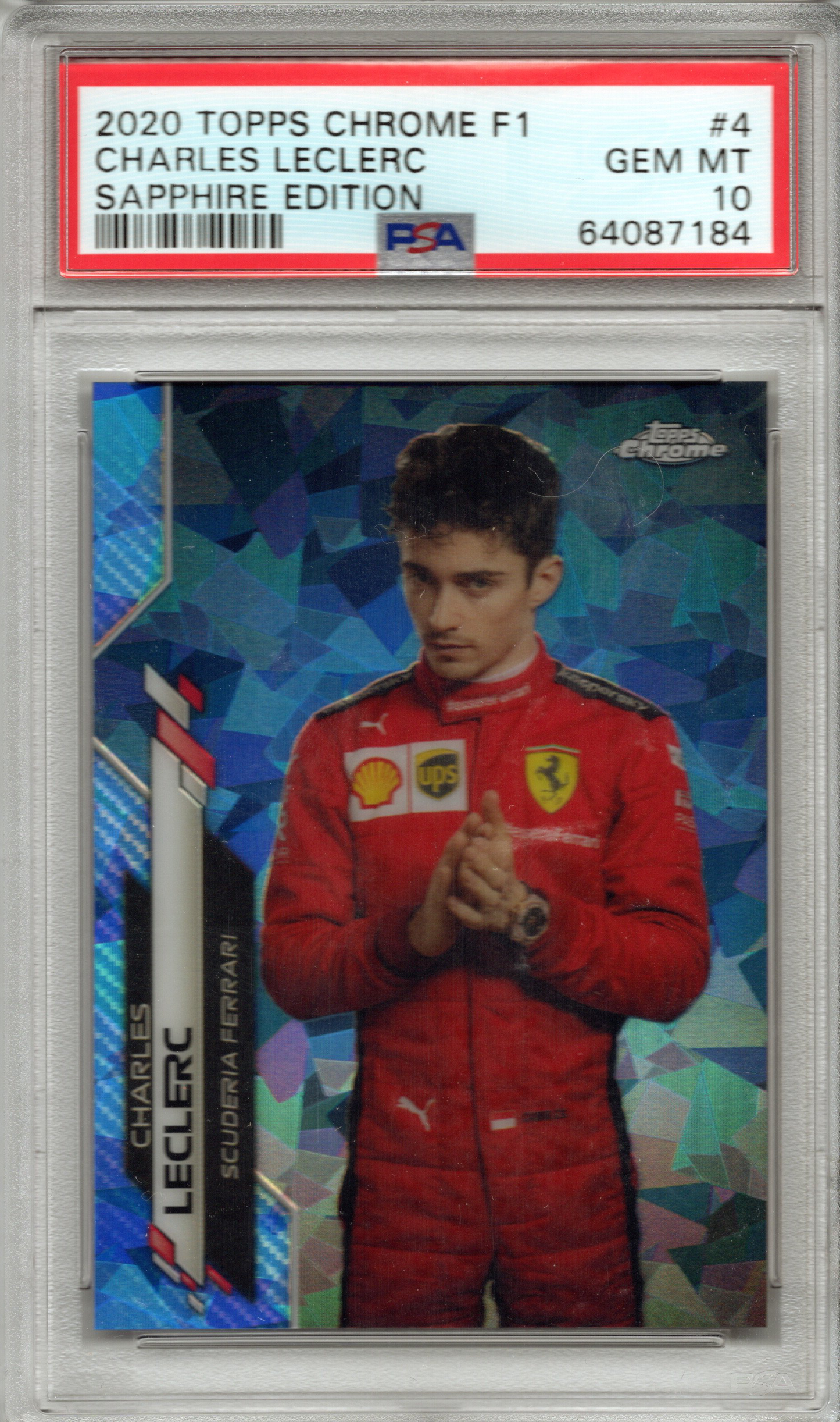 2020 Topps Chrome F1 Sapphire Edition Charles Leclerc #4 PSA 10 GEM MINT