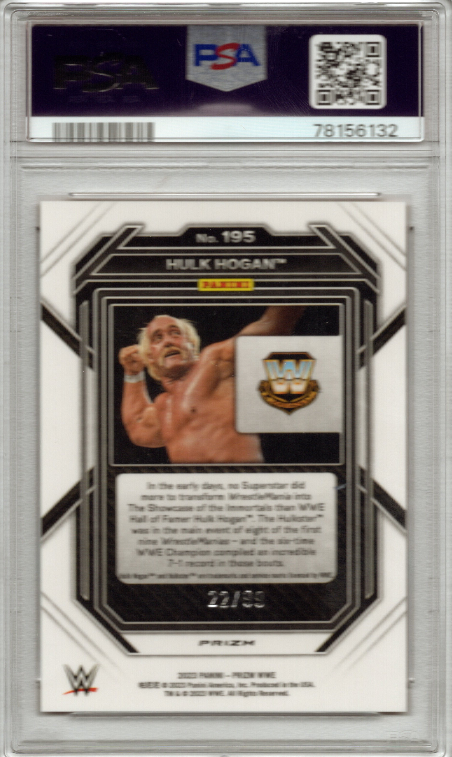 2023 Panini Prizm WWE Hulk Hogan Orange Prizm #195 PSA 10 GEM MINT