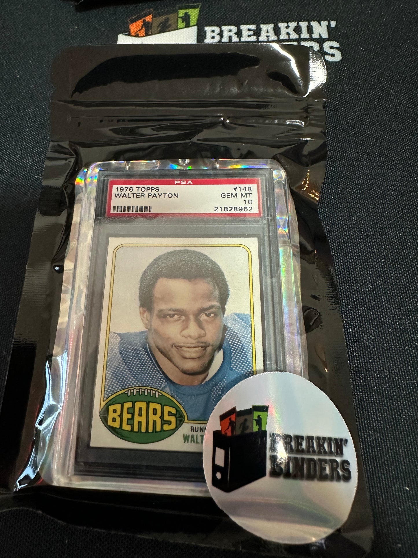 1978 Topps Walter Payton PSA 10 GEM MT Breakin' Binders Keychain