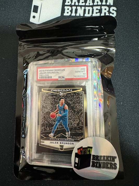 2018 Panini Obsidian Jalen Brunson Yellow Refractor PSA 10 GEM MT Breakin' Binders Keychain