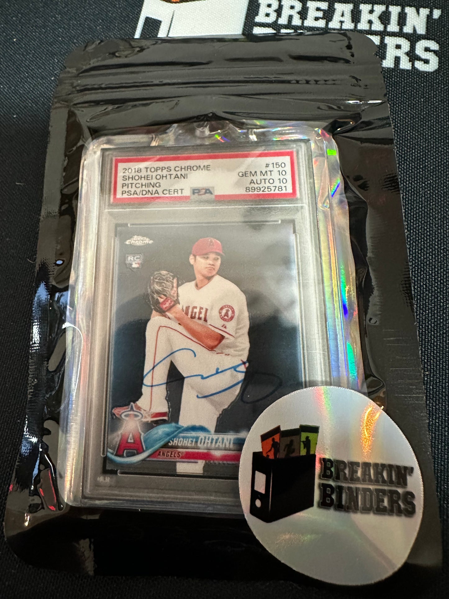 2018 Topps Chrome Shohei Ohtani Pitching PSA 10 GEM MT Breakin' Binders Keychain