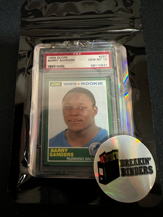 1989 Score Barry Sanders PSA 10 GEM MT Breakin' Binders Keychain