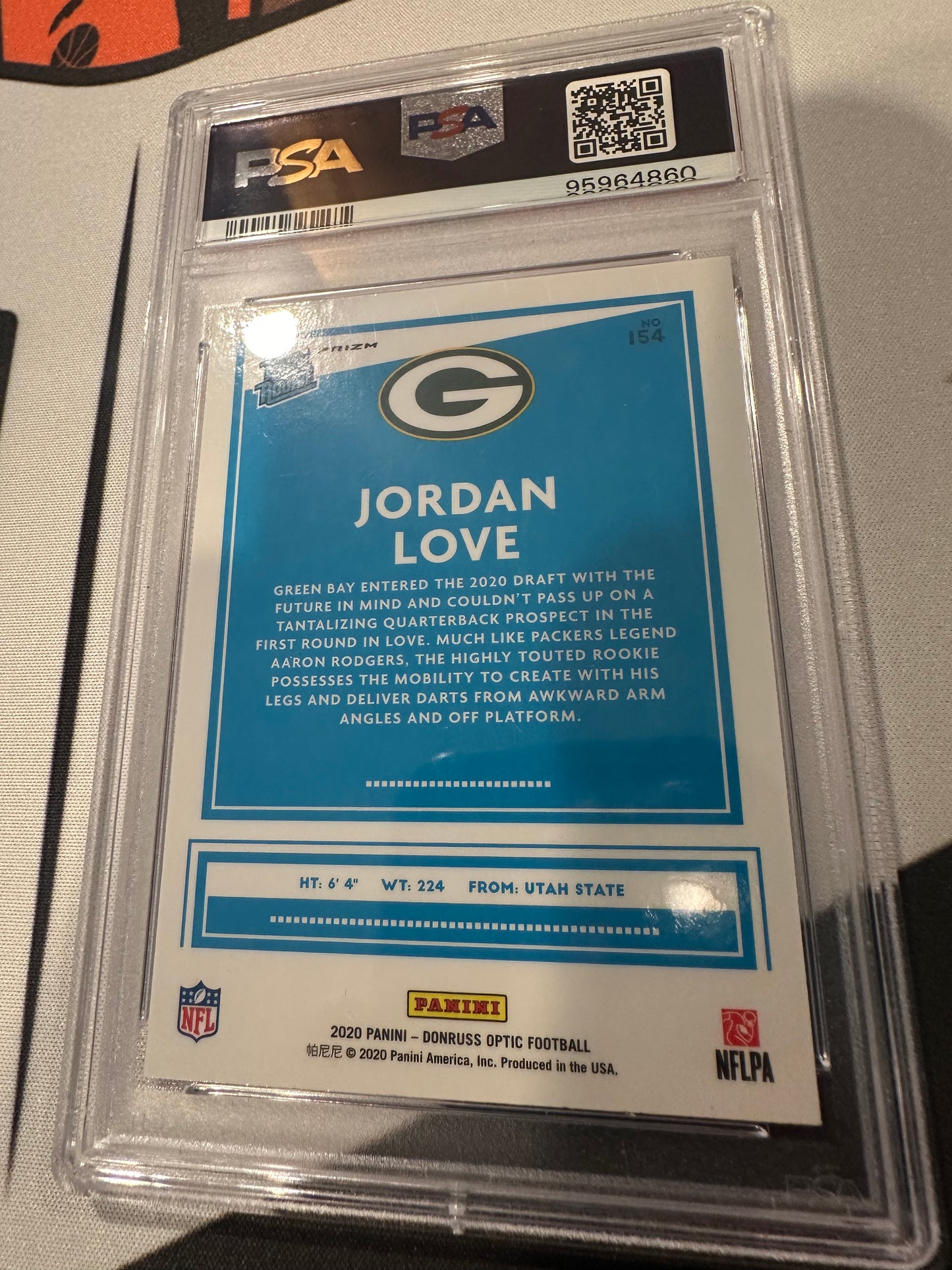 2020 Panini Donruss Optic Jordan Love #154 Red Mojo PSA 10 GEM MT