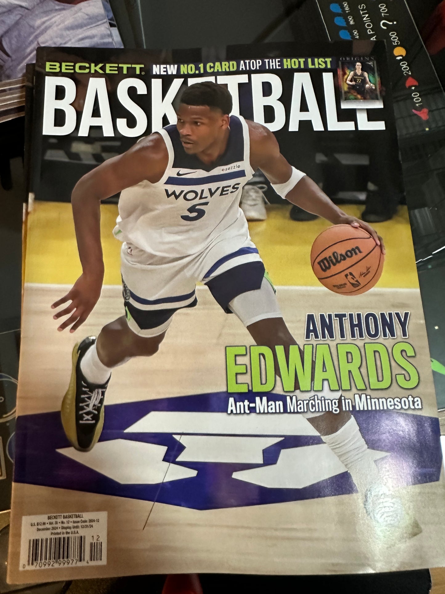 Beckett Basketball December 2024 Anthony Edwards Cover