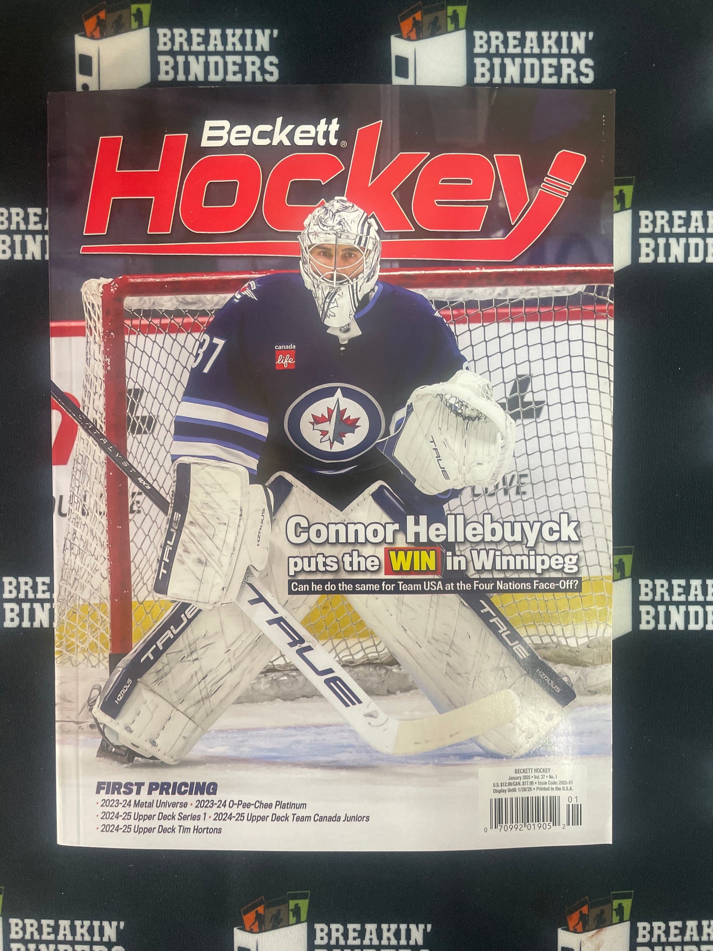 Beckett Hockey Magazine January 2025 Connor Hellebuyck Cover