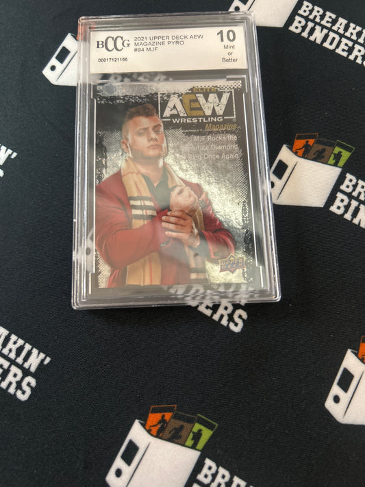 2021 Upper Deck AEW Magazine Pyro #94 MJF BCCG 10 Mint or Better