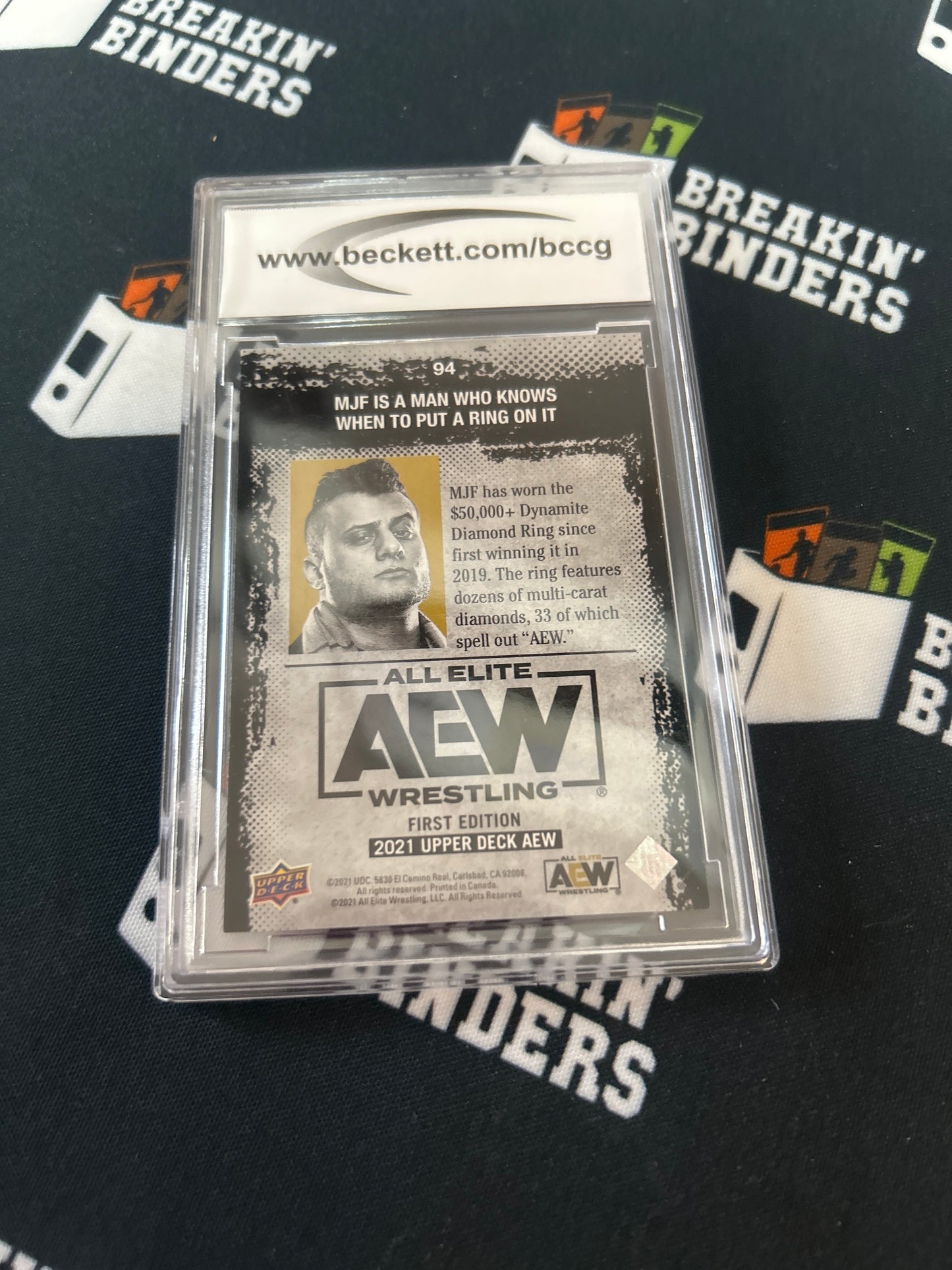 2021 Upper Deck AEW Magazine Pyro #94 MJF BCCG 10 Mint or Better