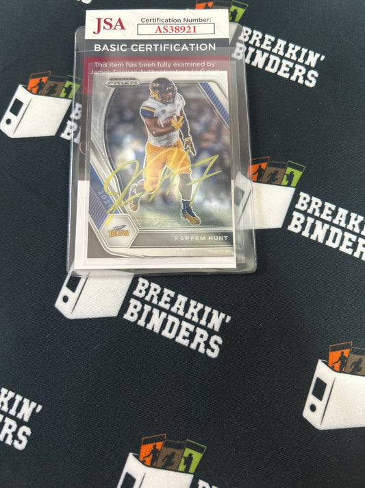 2021 Panini Prizm Kareem Hunt Autographed JSA Certified