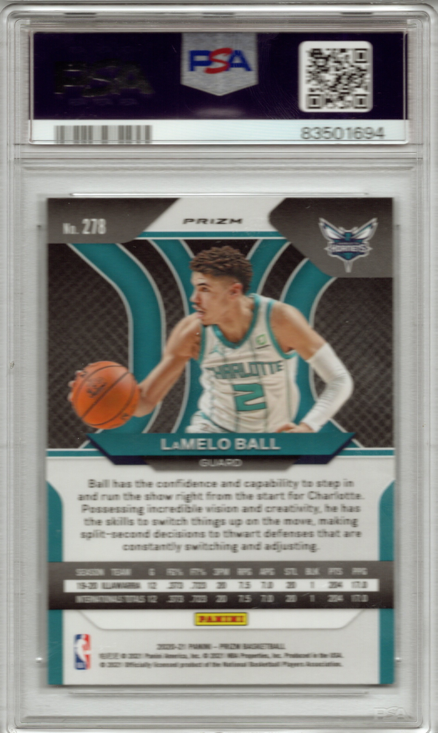 2020 Panini Prizm LaMelo Ball Silver Prizm #278 PSA 10 GEM MINT