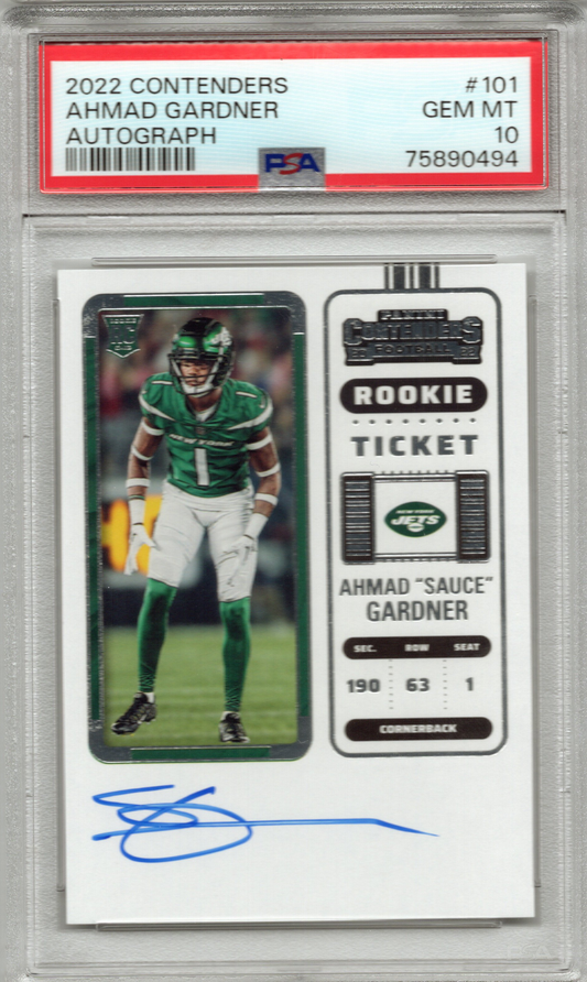 2022 Panini Contenders Ahmad "Sauce" Gardner Auto #101 PSA 10 GEM MINT